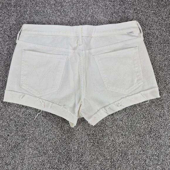 NWOT Mother Shorts The Rascal Slit Flip Denim Womens 32 White - Picture 2 of 9
